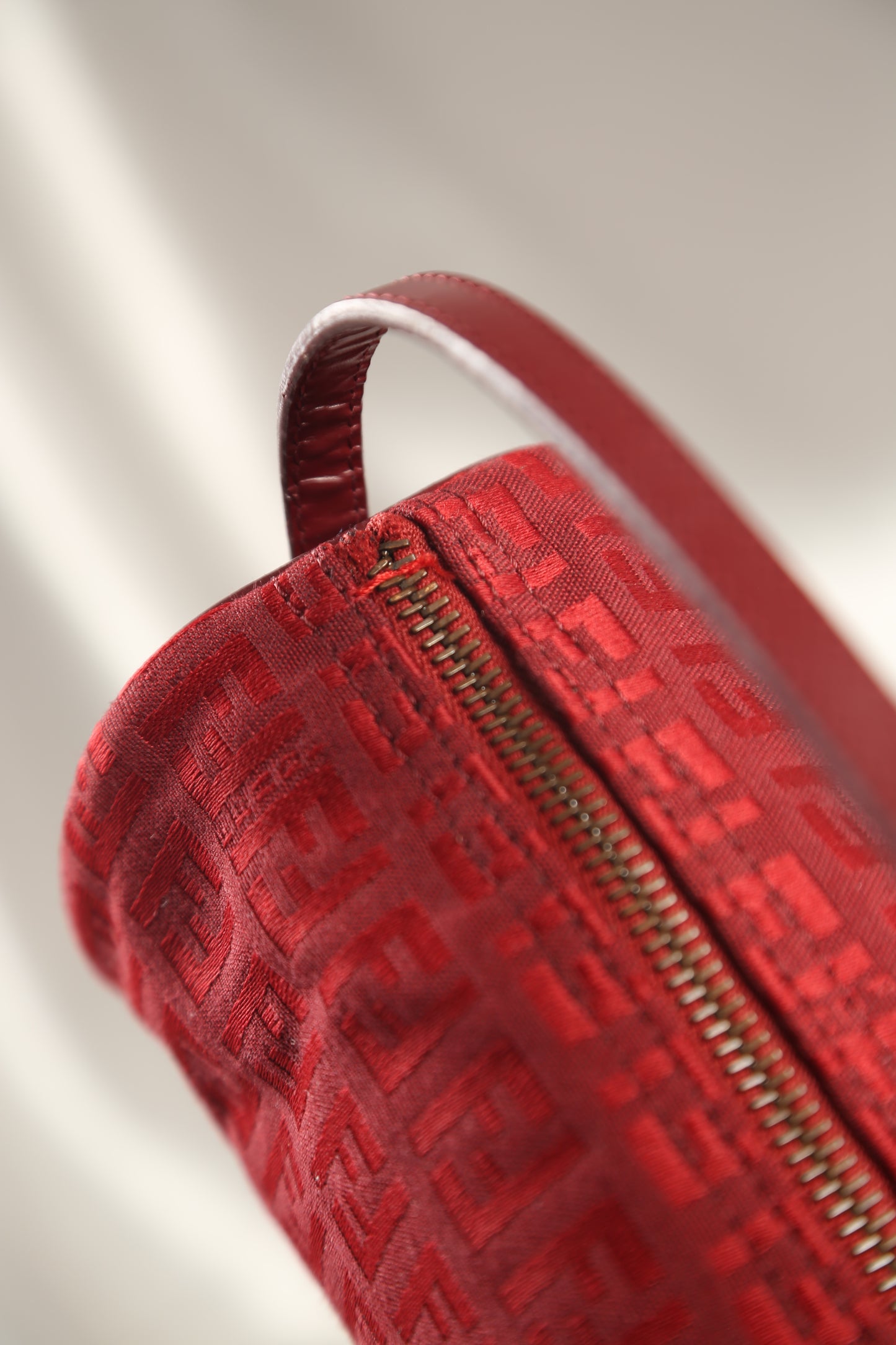 Rare FENDI Zucchino Barrel Pochette Red