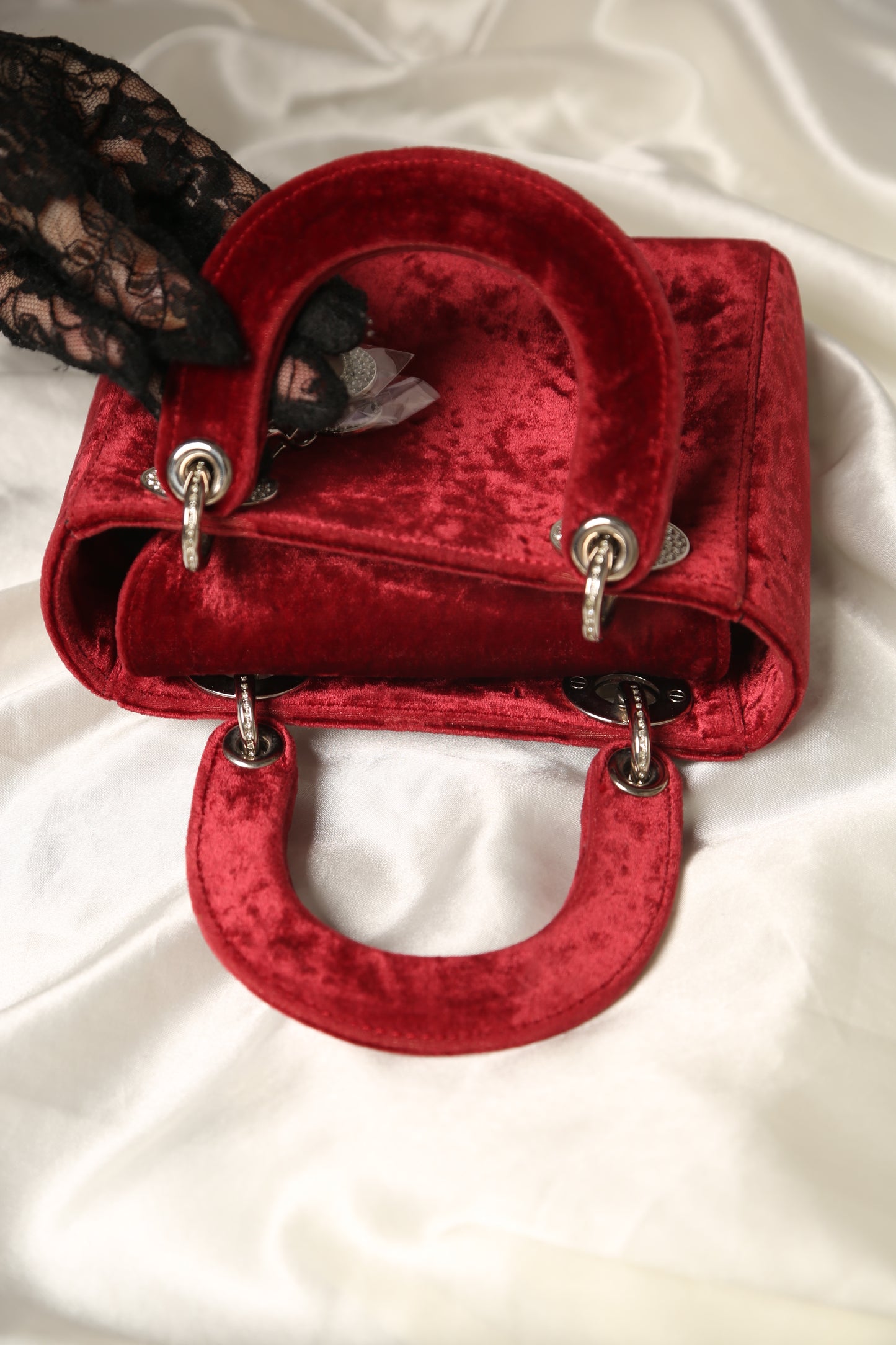 Extremely Rare Lady DIOR Velvet Bag