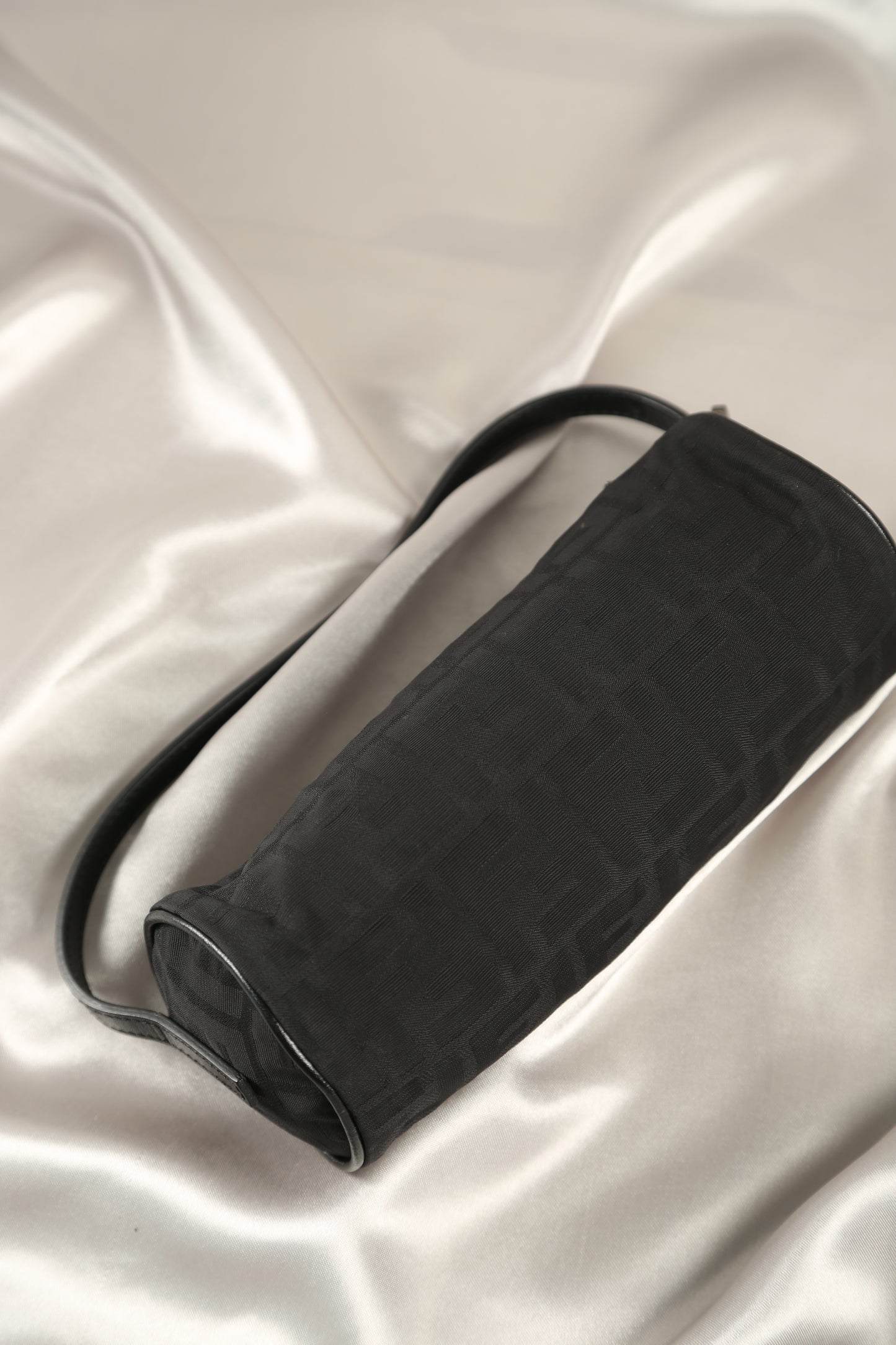 Rare FENDI Zucca Barrel bag Black