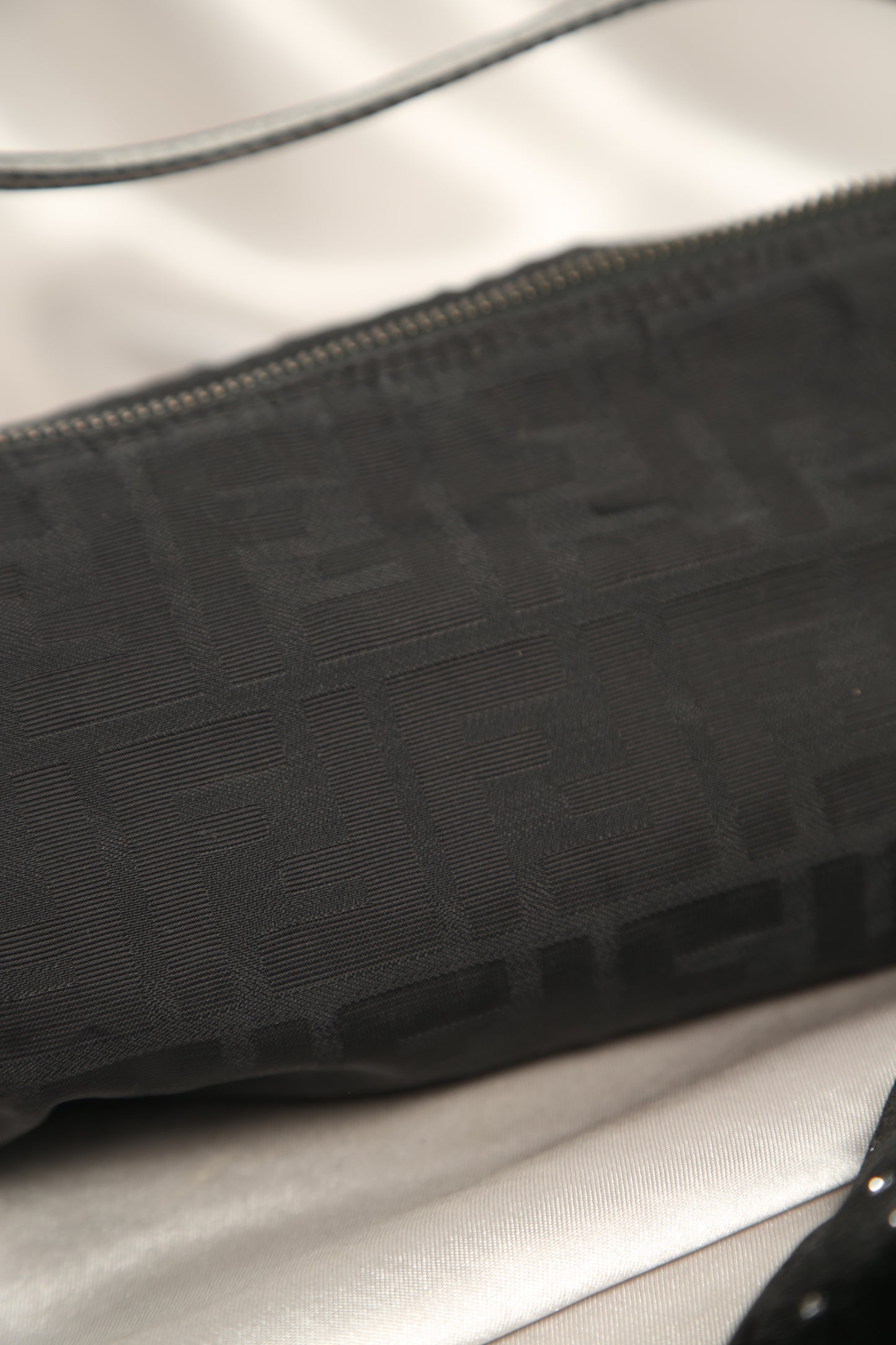 Rare FENDI Zucca Barrel bag Black