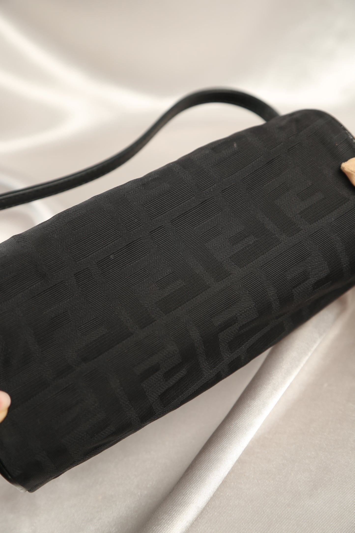 Rare FENDI Zucca Barrel bag Black