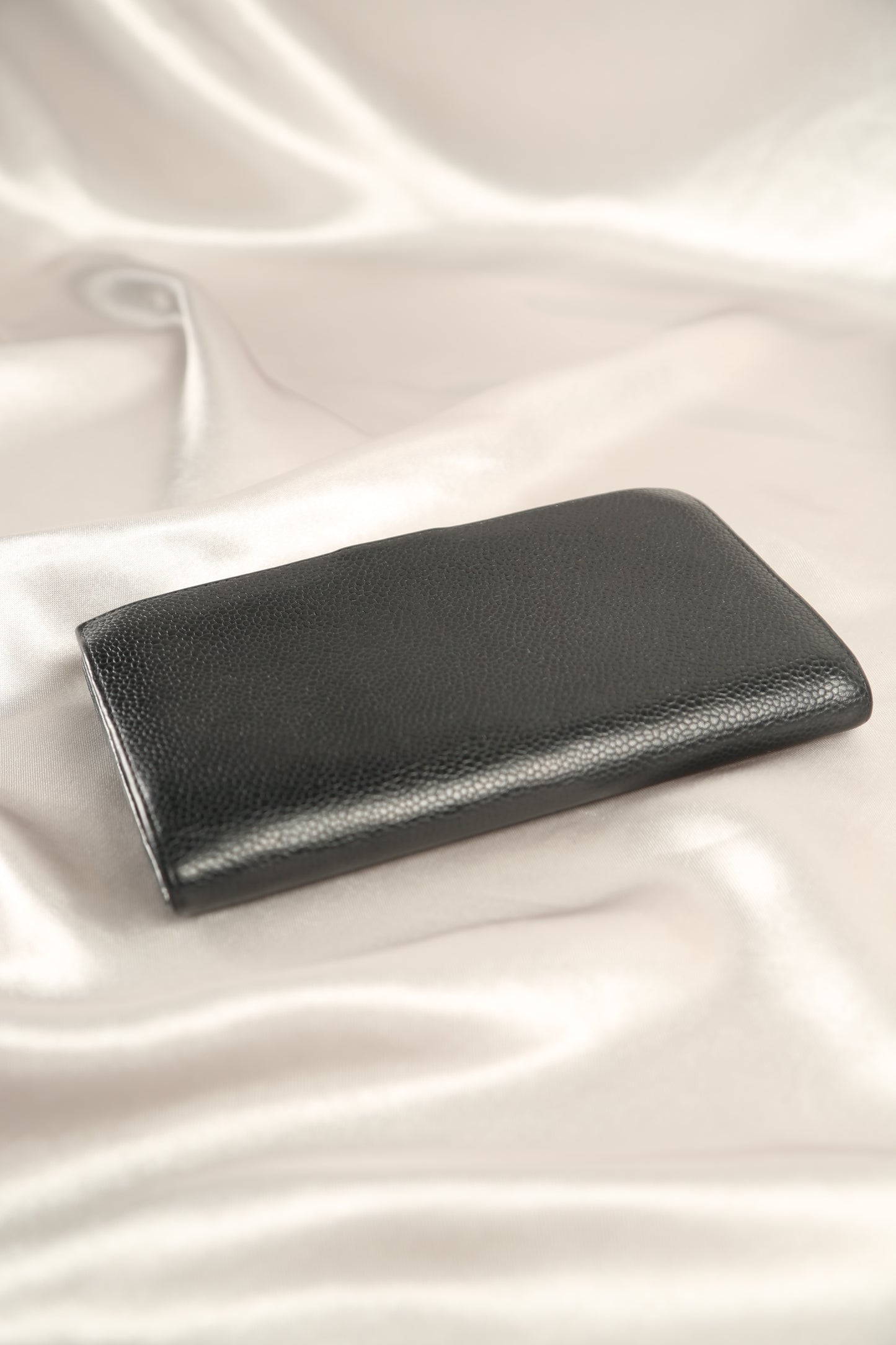 CHANEL Caviar Long Wallet Black