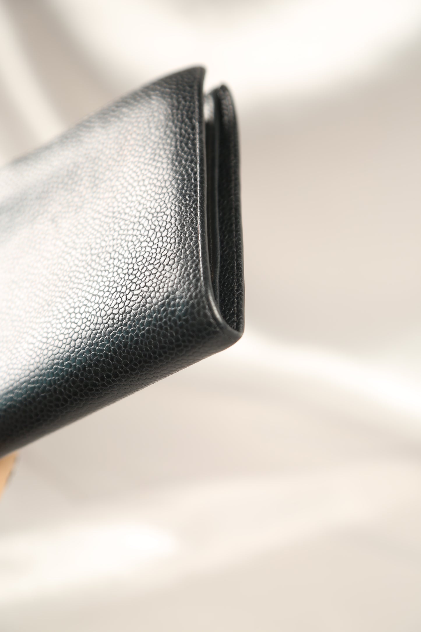 CHANEL Caviar Long Wallet Black