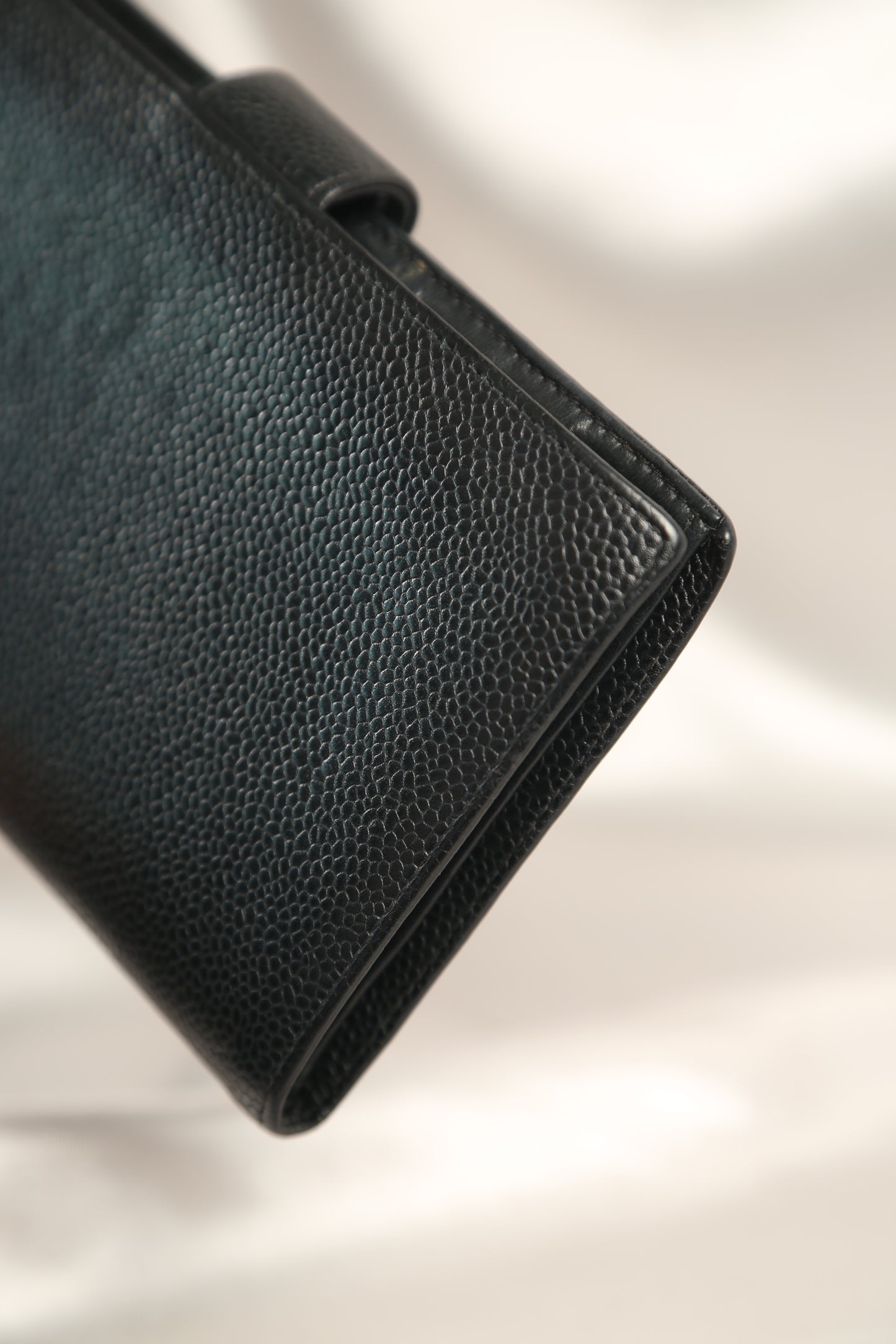 CHANEL Caviar Long Wallet Black