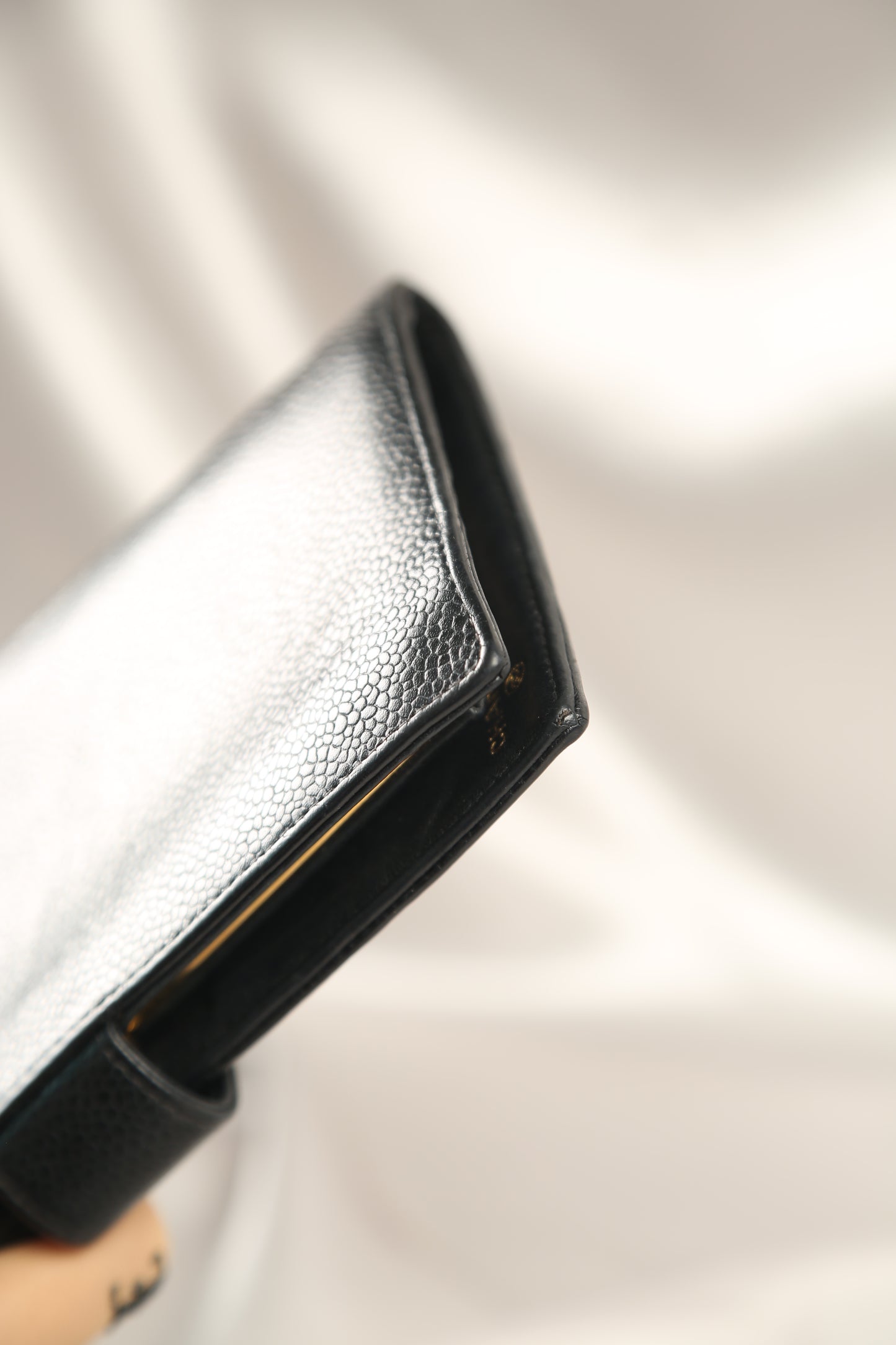 CHANEL Caviar Long Wallet Black