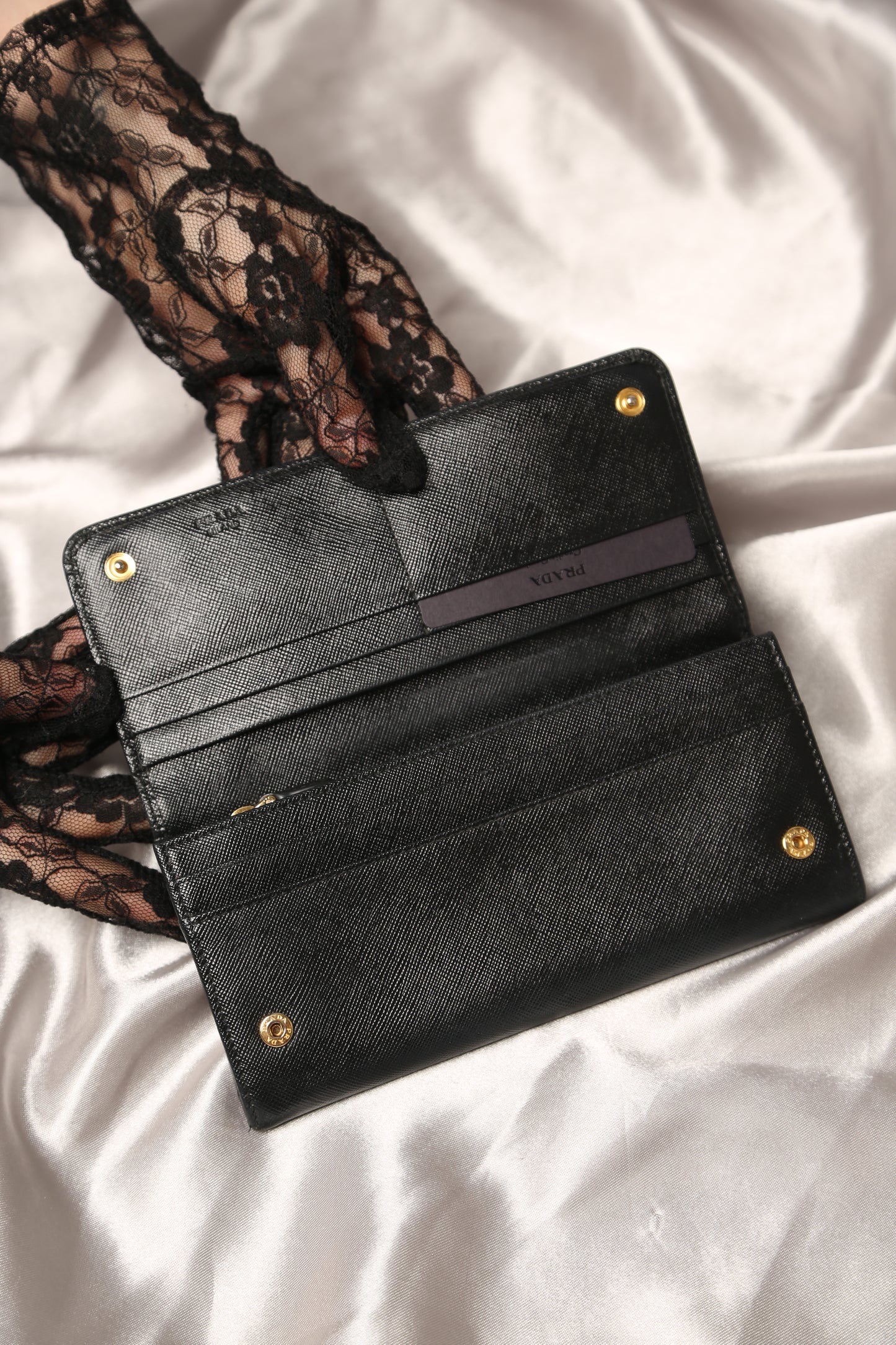PRADA Saffiano Leather Long Wallet