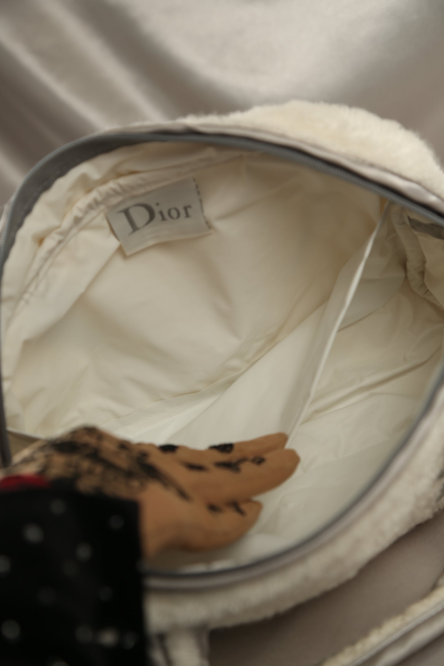 Y2K CHRISTIAN DIOR Terry Cloth Trotter Boston Bag White