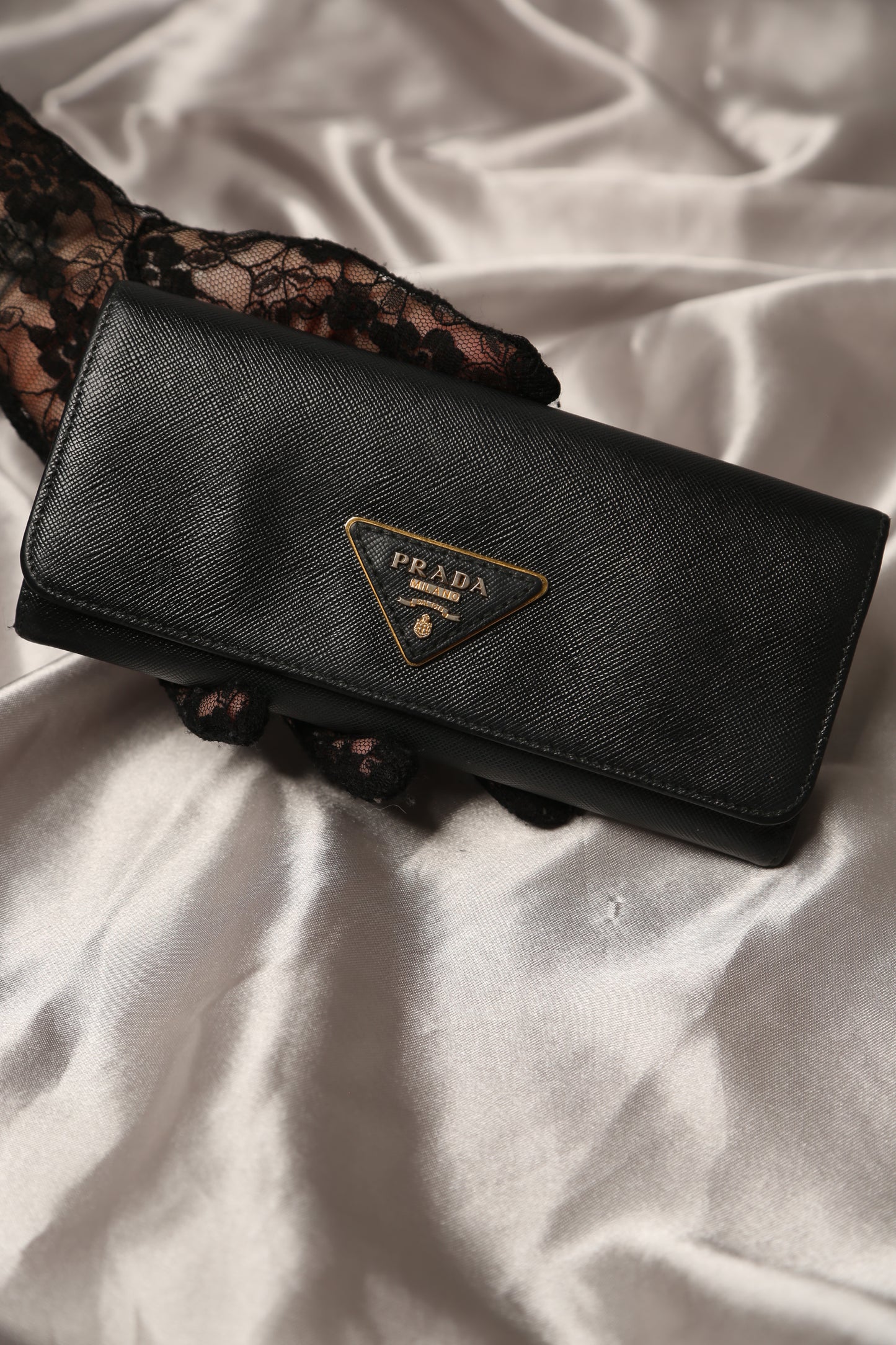 PRADA Saffiano Leather Long Wallet