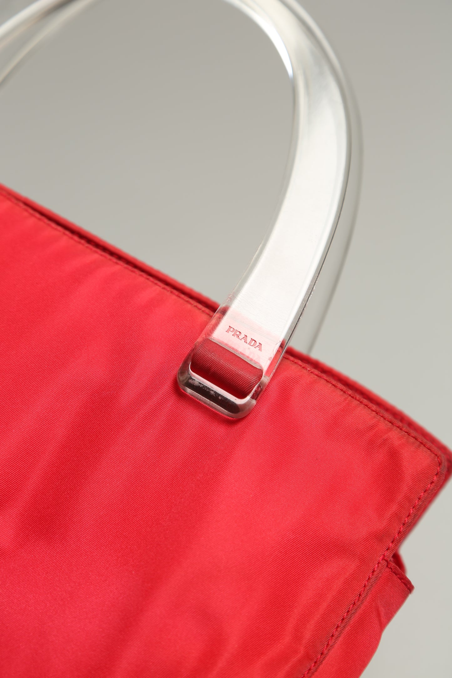 Rare Red Prada Nylon Tote Bag