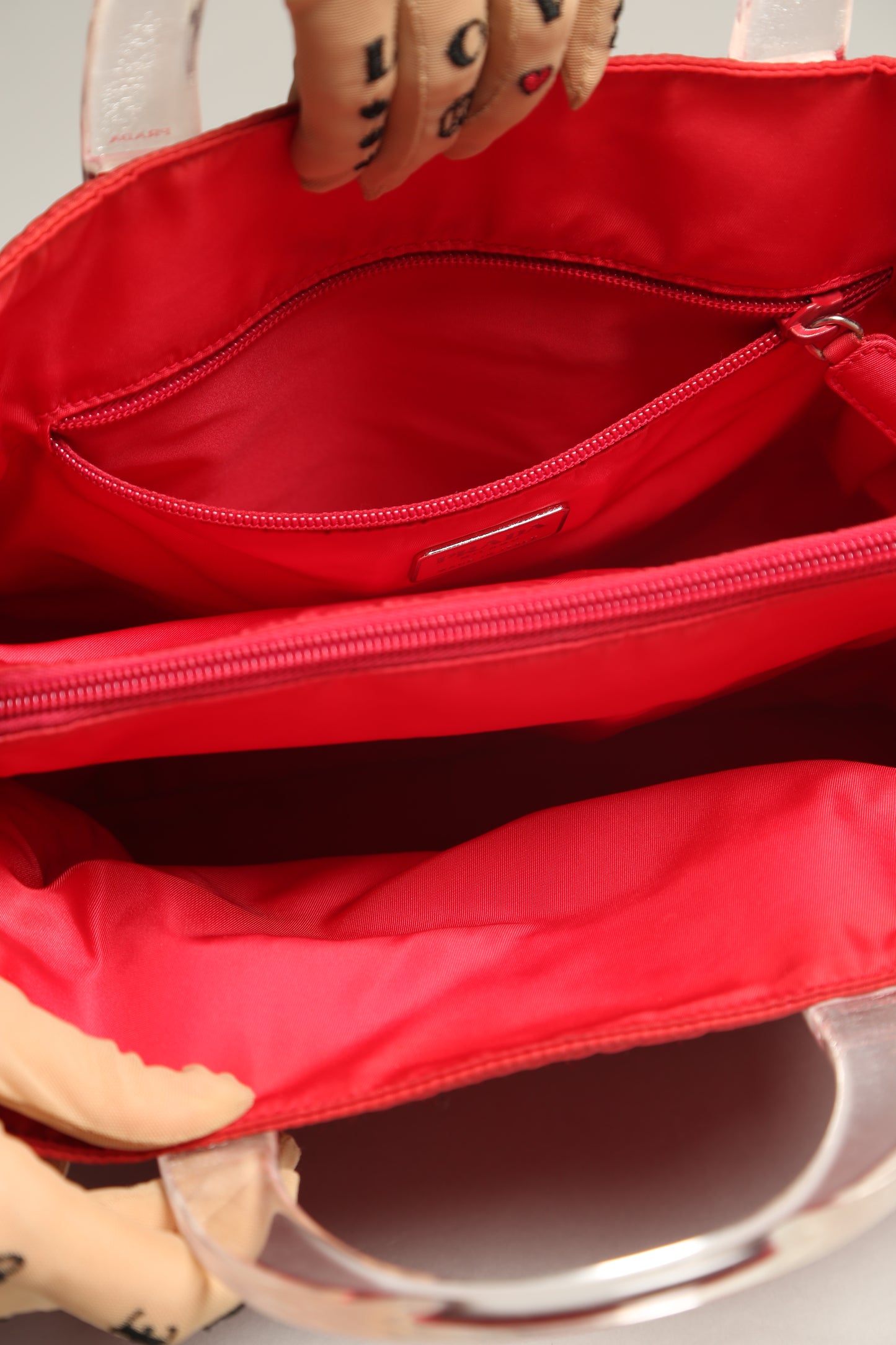 Rare Red Prada Nylon Tote Bag