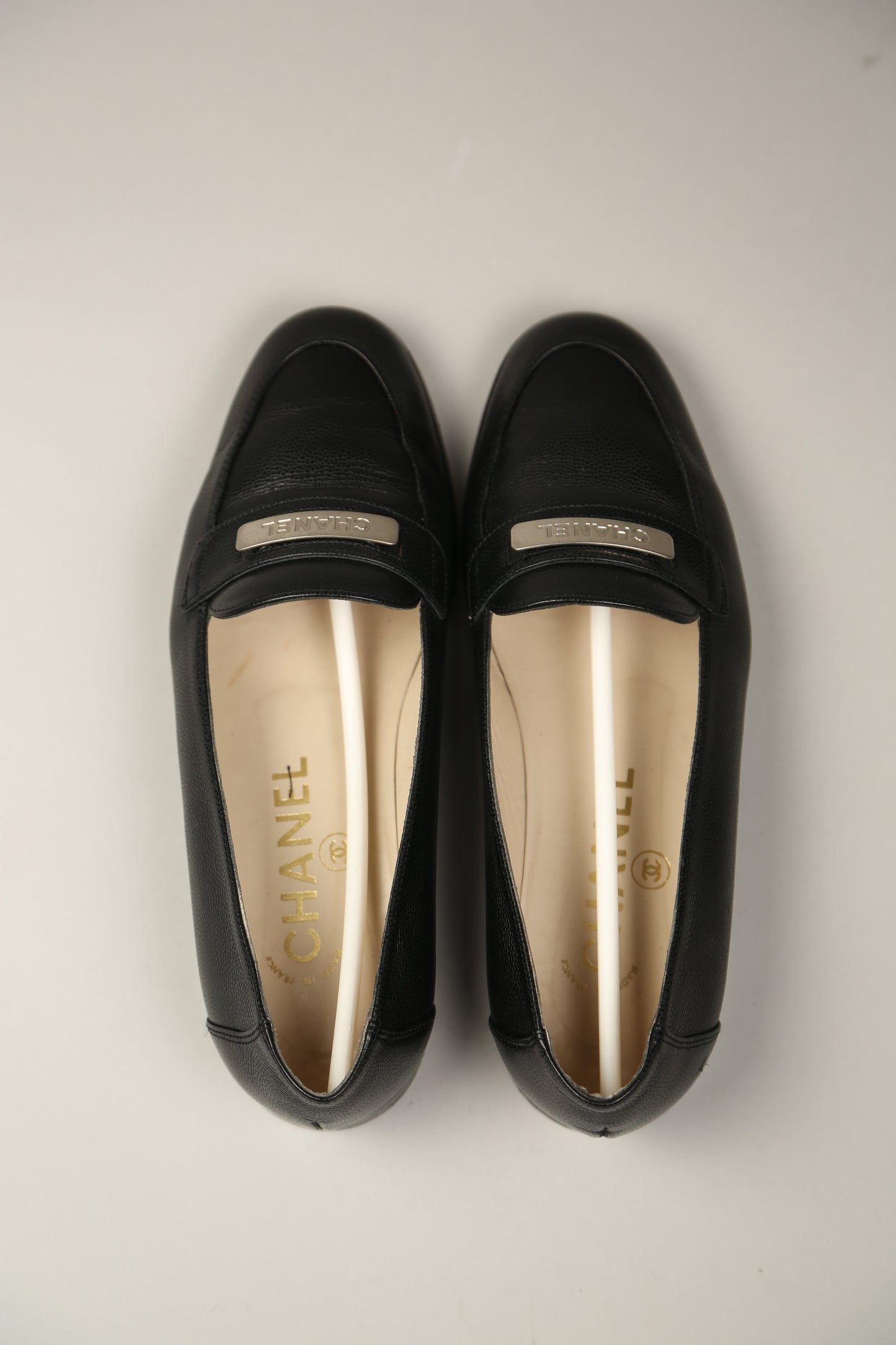 CHANEL Black Caviar Leather Loafer