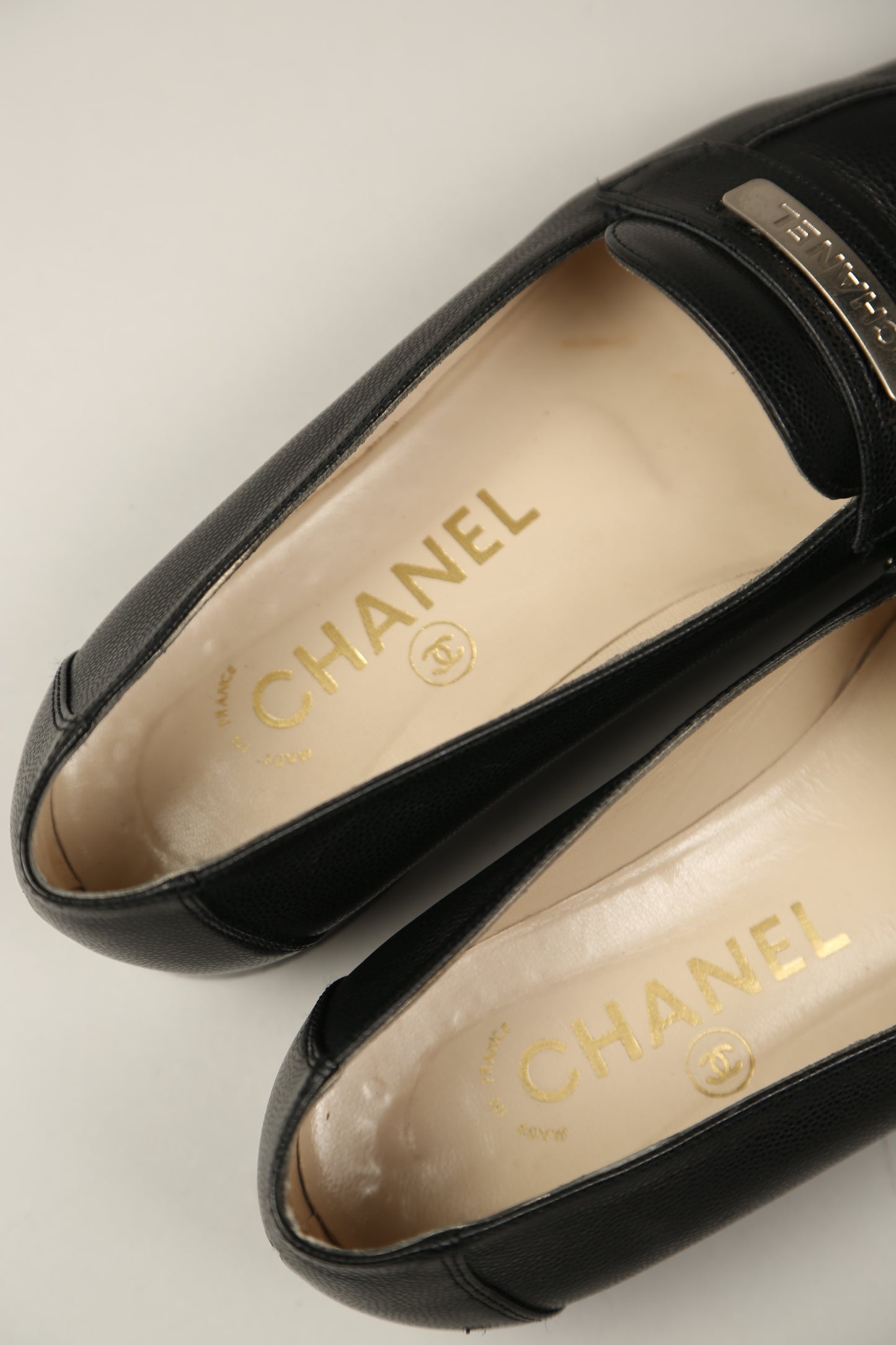 CHANEL Black Caviar Leather Loafer