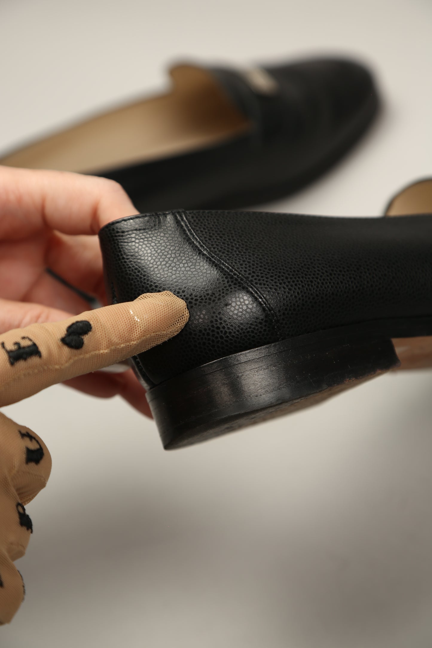 CHANEL Black Caviar Leather Loafer