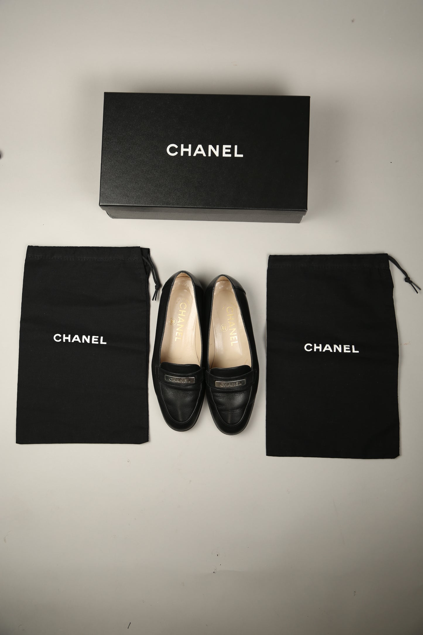 CHANEL Black Caviar Leather Loafer