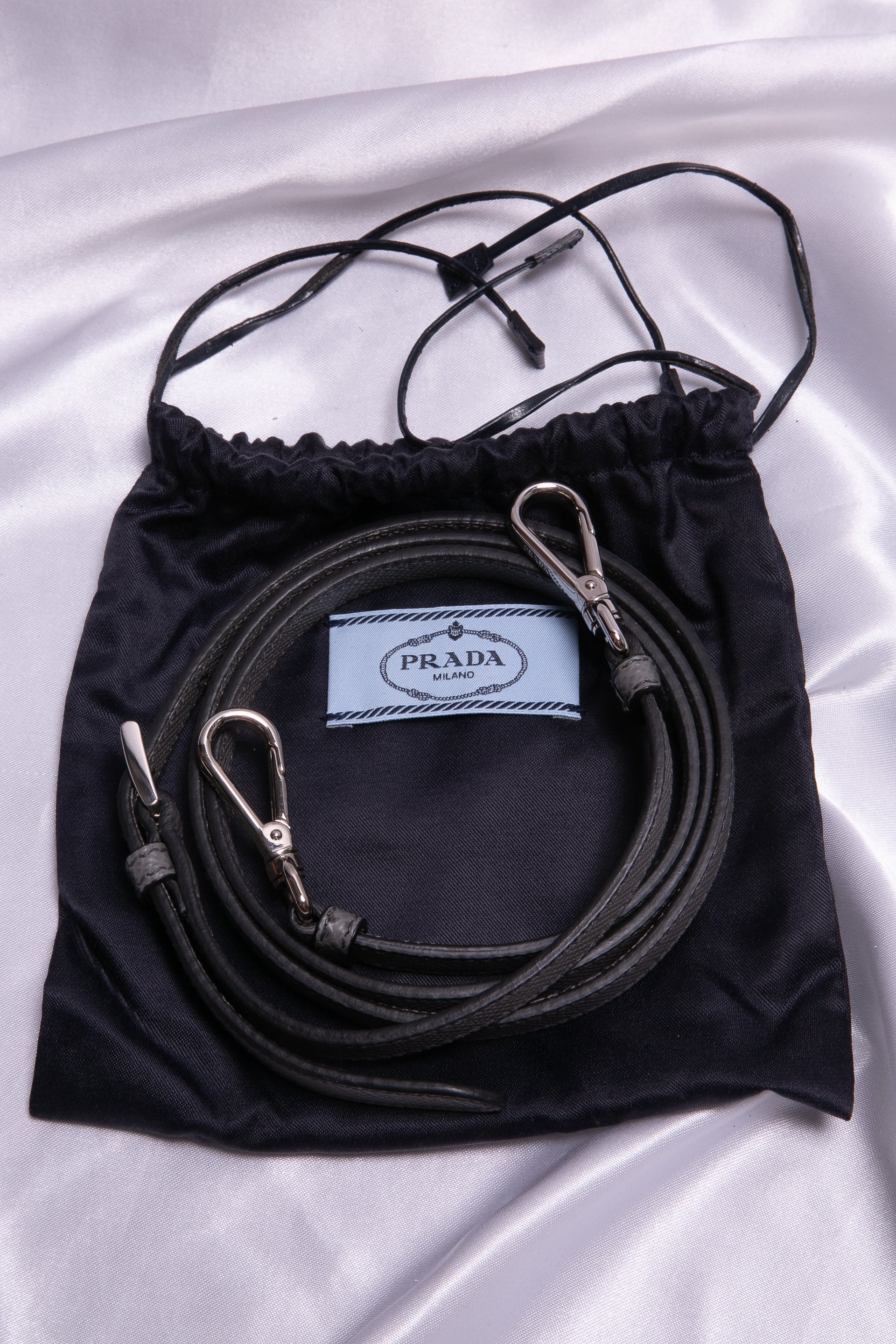 PRADA Saffiano Cuir Medium Double Bag Black Ciliegia 1239372