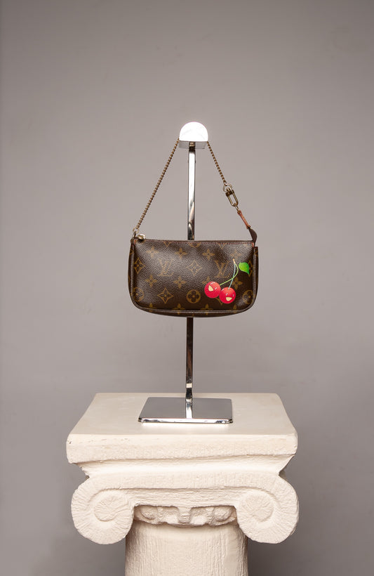 LOUIS VUITTON X Takashi Murakami Monogram Cherry Pochette, Limited Edition